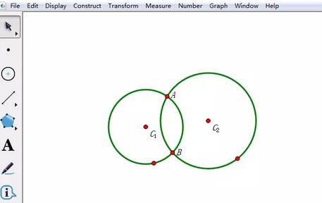 几何画板给相交两圆公共部分涂色的操作方法
