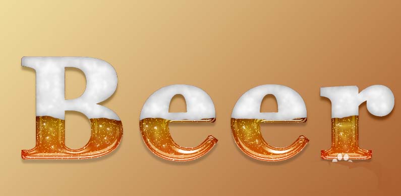 ps怎么设计啤酒效果的艺术字? ps啤酒泡沫字体的设计教程 利用PS设计出啤酒泡沫字体的具体操作步骤