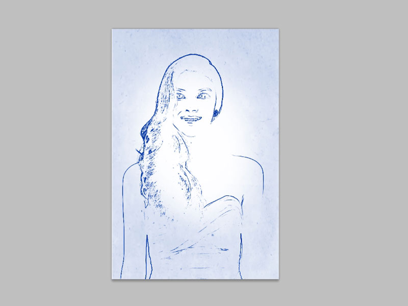 ps如何把普通人物照片变成圆珠笔画效果?