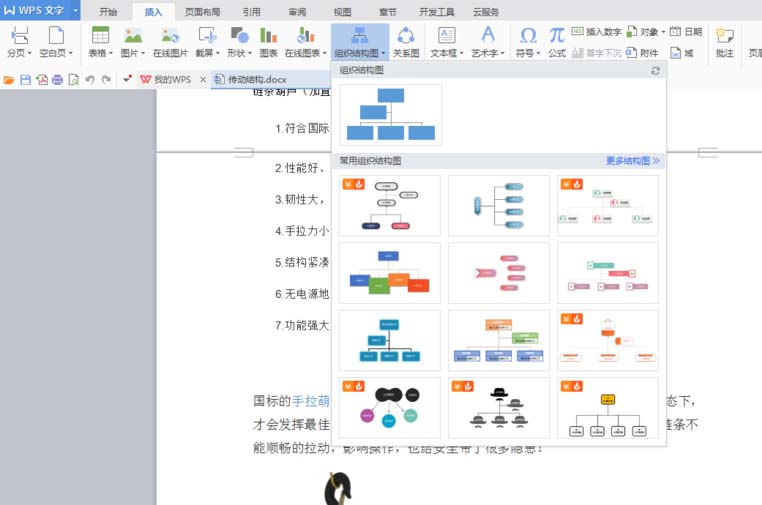 分享WPS中使用SmartArt绘制组织结构图的具体流程介绍。