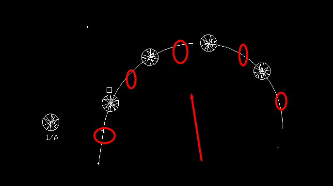 分享使用cad把块按所画线条分布的详细教程方法。