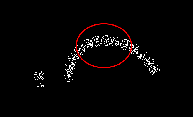 分享使用cad把块按所画线条分布的详细教程方法。