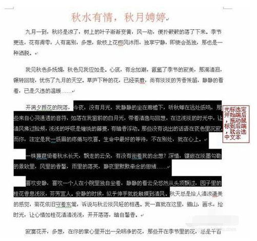 Word软件选定文本的简单操作教程