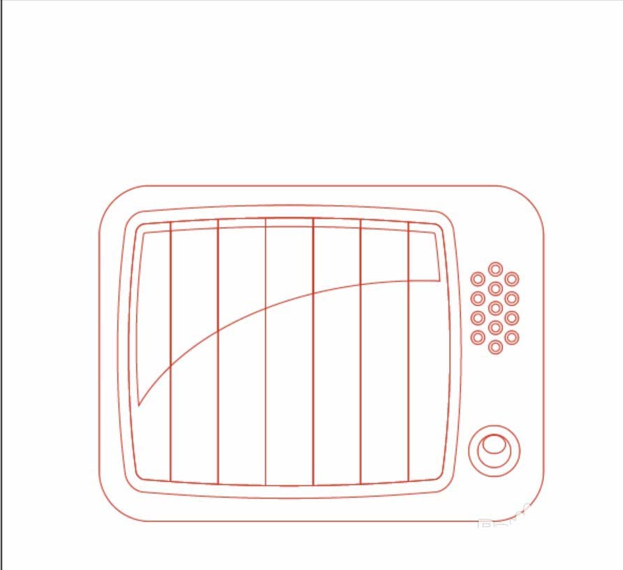 ai打造老式彩电图标的操作流程