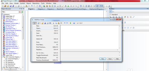 Power Designer运转已写好vbs脚本的操作教程