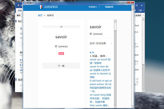 法语助手进行单词复习的详细操作步骤