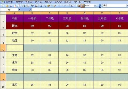 excel2003删除空白行的教程