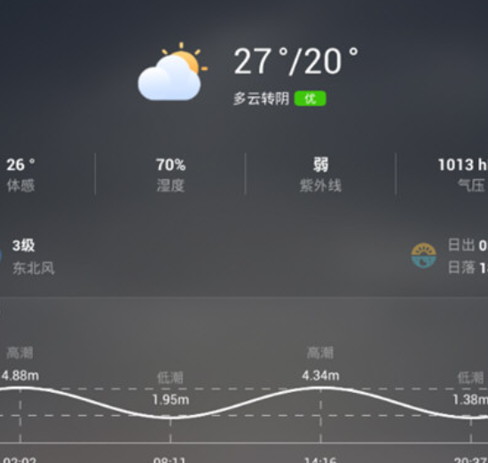 墨迹天气显示气压截图
