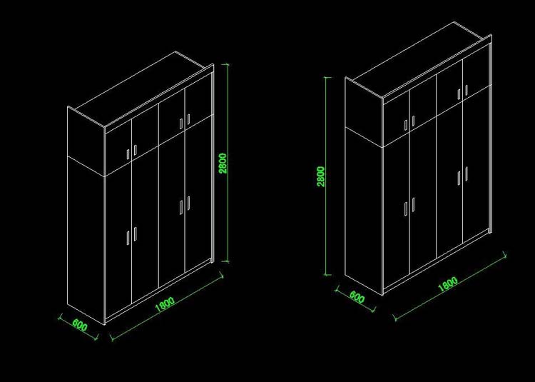 说说CAD绘制衣柜轴测图的操作教程方法。
