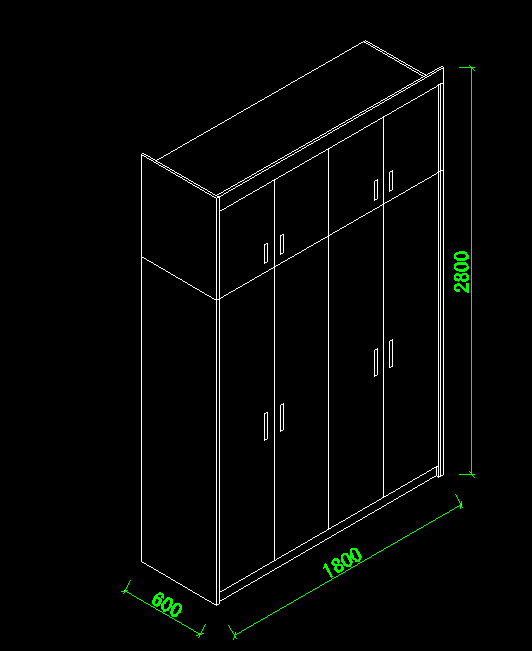 说说CAD绘制衣柜轴测图的操作教程方法。
