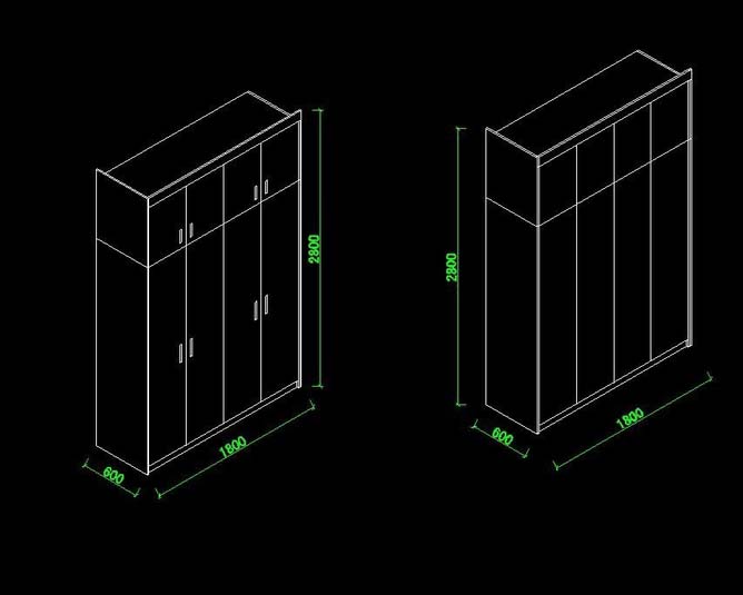 说说CAD绘制衣柜轴测图的操作教程方法。