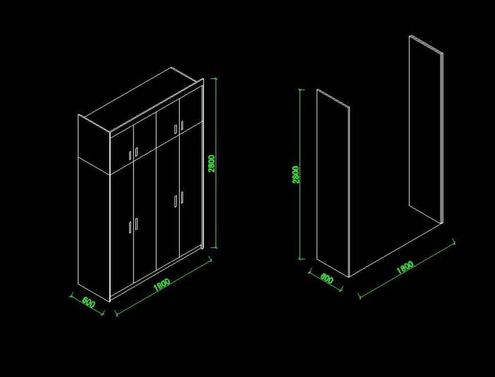说说CAD绘制衣柜轴测图的操作教程方法。
