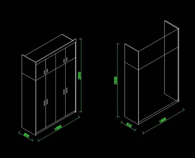 说说CAD绘制衣柜轴测图的操作教程方法。