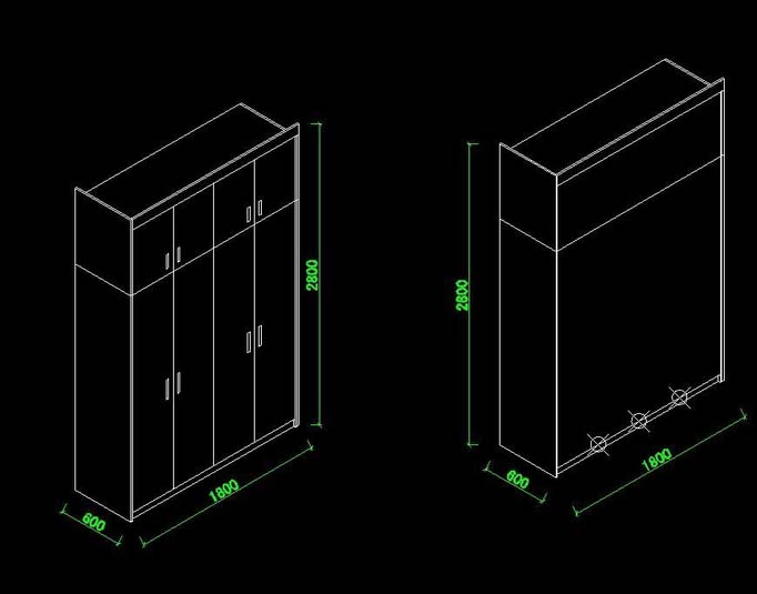 说说CAD绘制衣柜轴测图的操作教程方法。