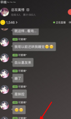 在下方位置输入想要说的话即可参与到直播讨论中来