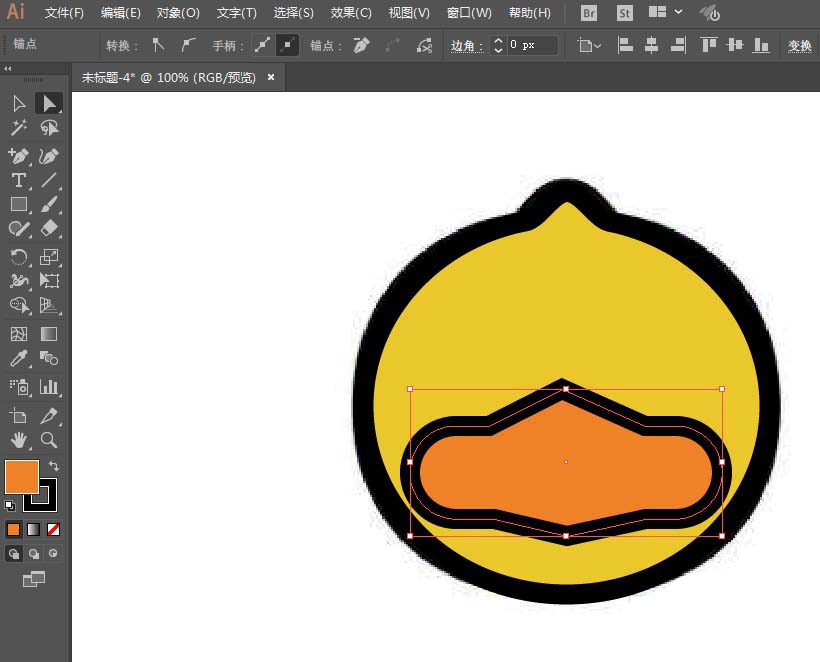 ai绘制矢量BDUCK头像的操作方法