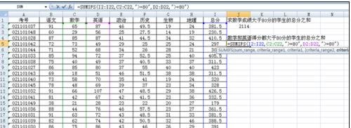 excel2003条件求和的函数使用方法