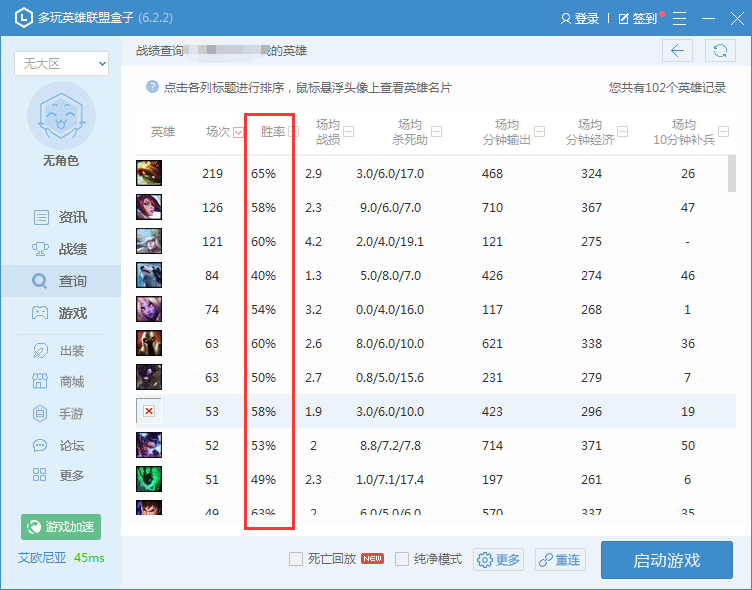 lol盒子怎么看英雄胜率,lol盒子查看英雄胜率的方法